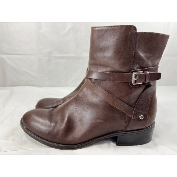 Lauren Ralph Lauren Marisol Brown Leather Ankle Zip Boots Women's Sz 8B - Picture 4 of 14